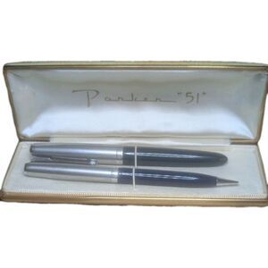 Parker 51 1940s Vacumatic Fountain Pen & Ball point pen set.